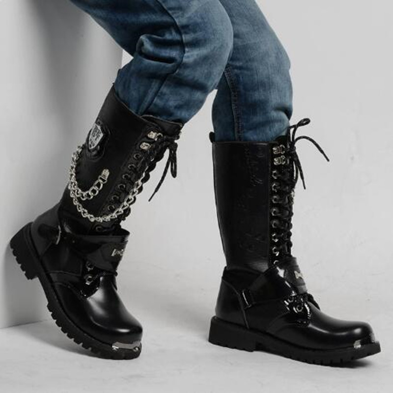 Luxury Men Motorcycle Boots Mi - Motorcycle Chain review and price