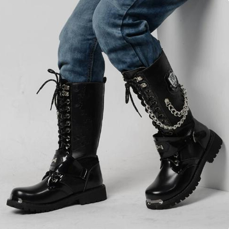 Men Fashion Motorcycle Boots M - Motorcycle Chain review and price